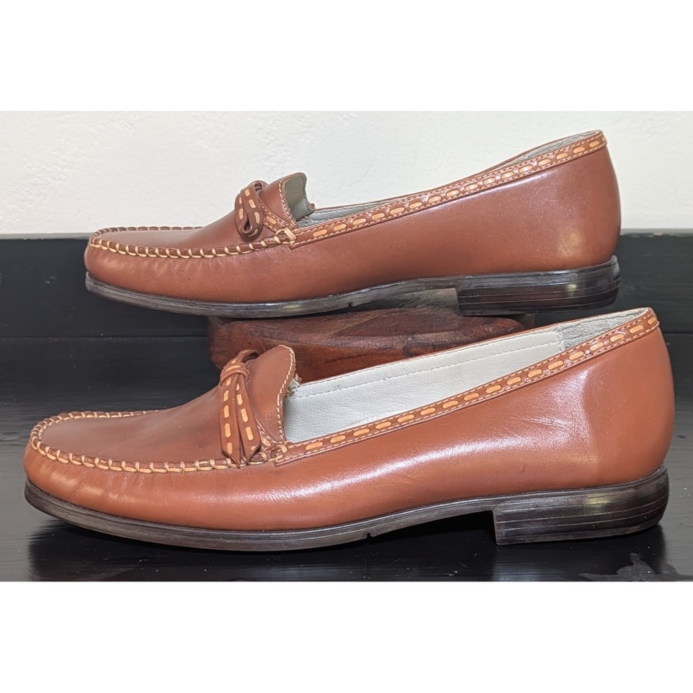 Bass Women's Romana Leather Loafers Size 10M Chestnut Low Heel